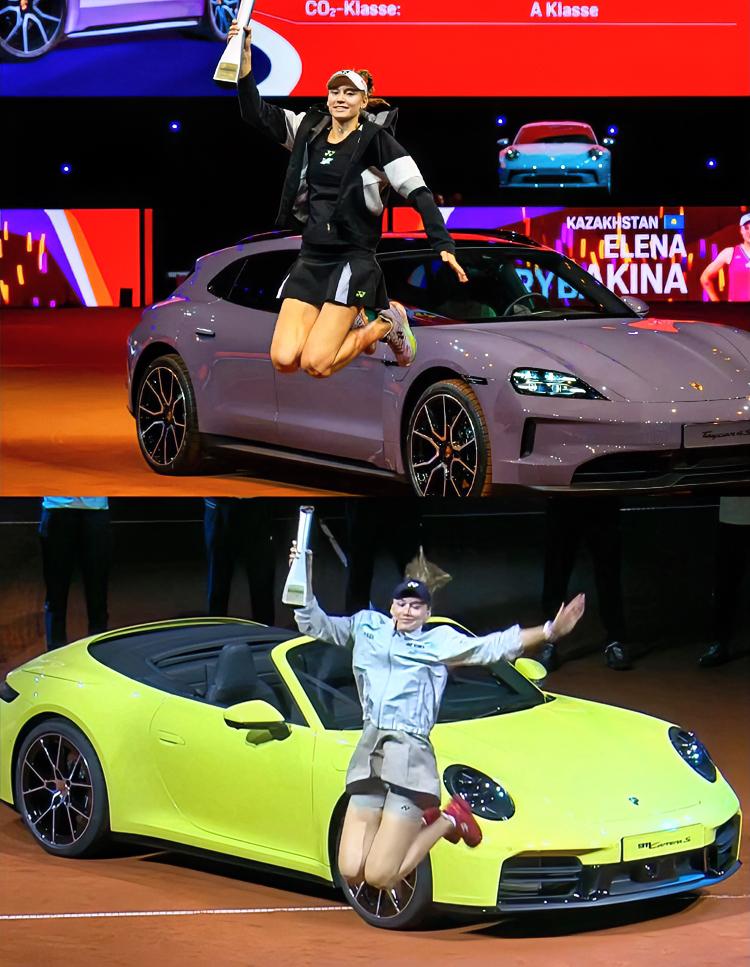 莱巴金娜：我想要，我得到，两次斯图加特决赛、开走两辆保时捷！！斯瓦泰克：哈哈，