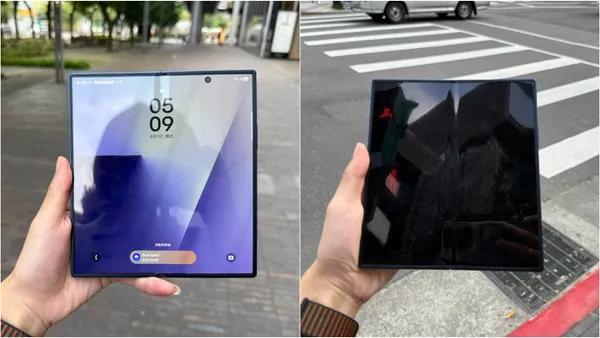 华为MateX7新一代天工铰链优化了支撑结构，折痕相比前代大幅收窄，但息屏侧光