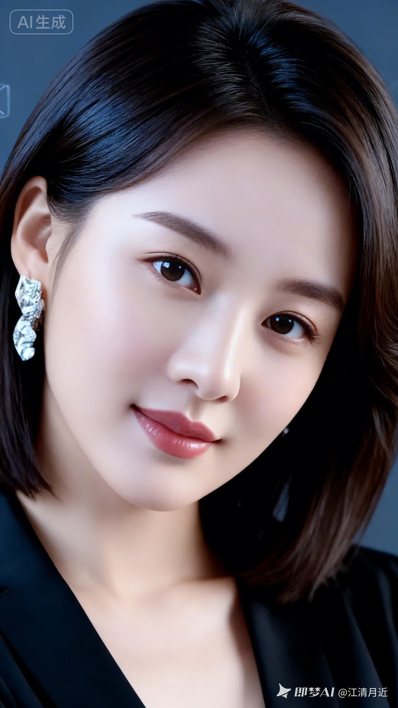 优雅黑裙，闪耀耳环，气质女神！💃✨