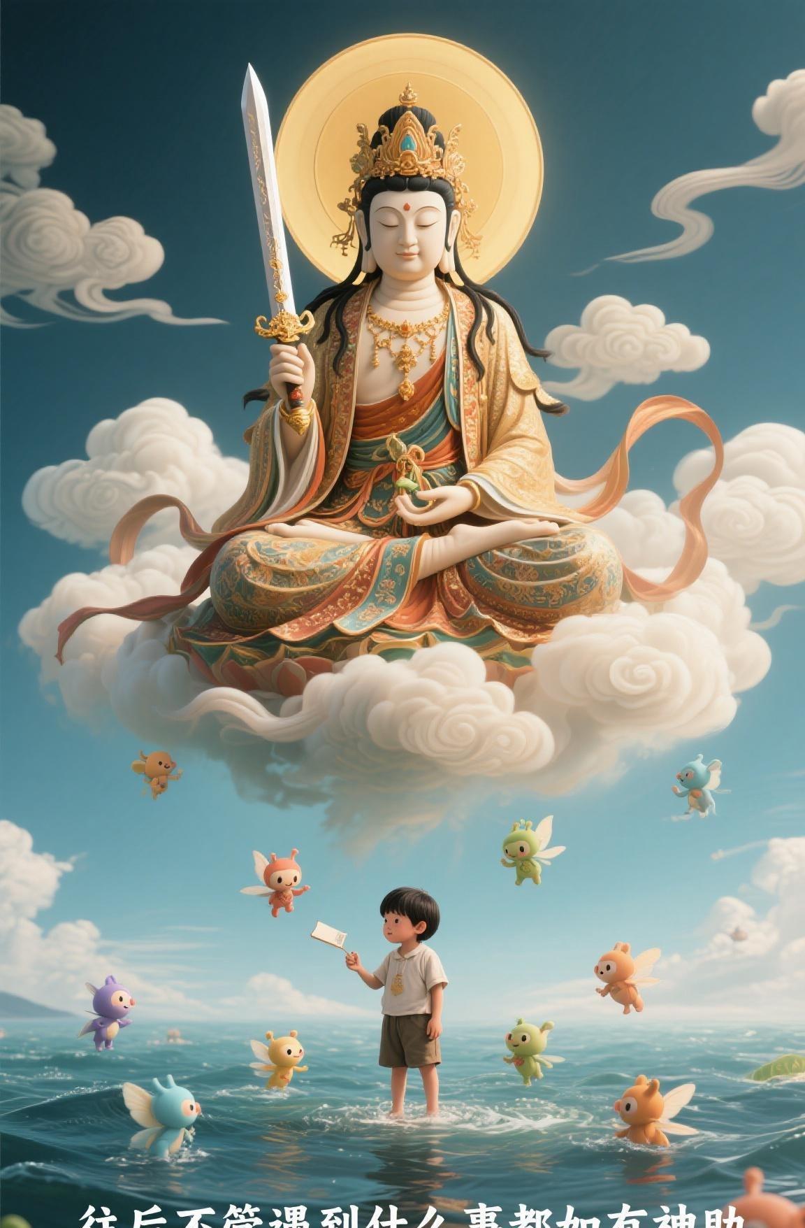 文殊菩萨显灵庇佑！从这一刻起，您家孩子就像被智慧之光笼罩，脑袋突然开窍，学习