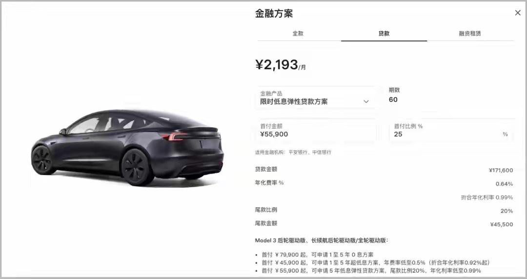 特斯拉又降价了但是是通过降贷款利息来实现[打脸]为什么不直接降车价每次去商
