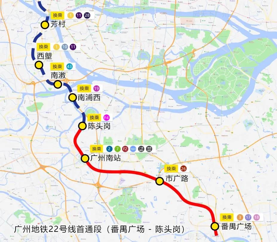 【广州地铁22号线后段年内开通有望】广州为了全运会,各种项目真的是火力全开,继续