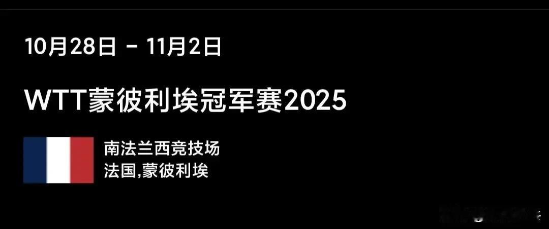 10.28-11.2丨男单参赛名单王楚钦🇨🇳、林诗栋🇨🇳、雨果·卡尔德