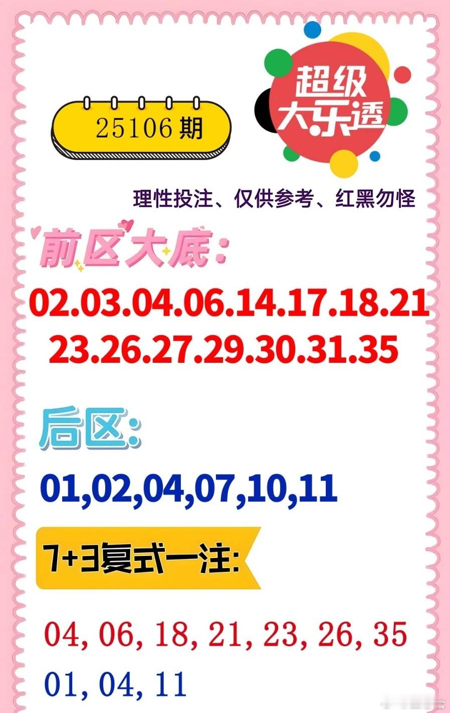新的一周，好运倍增，幸运召唤！今晚属于自己的幸运数字安排上！体彩福彩​​​