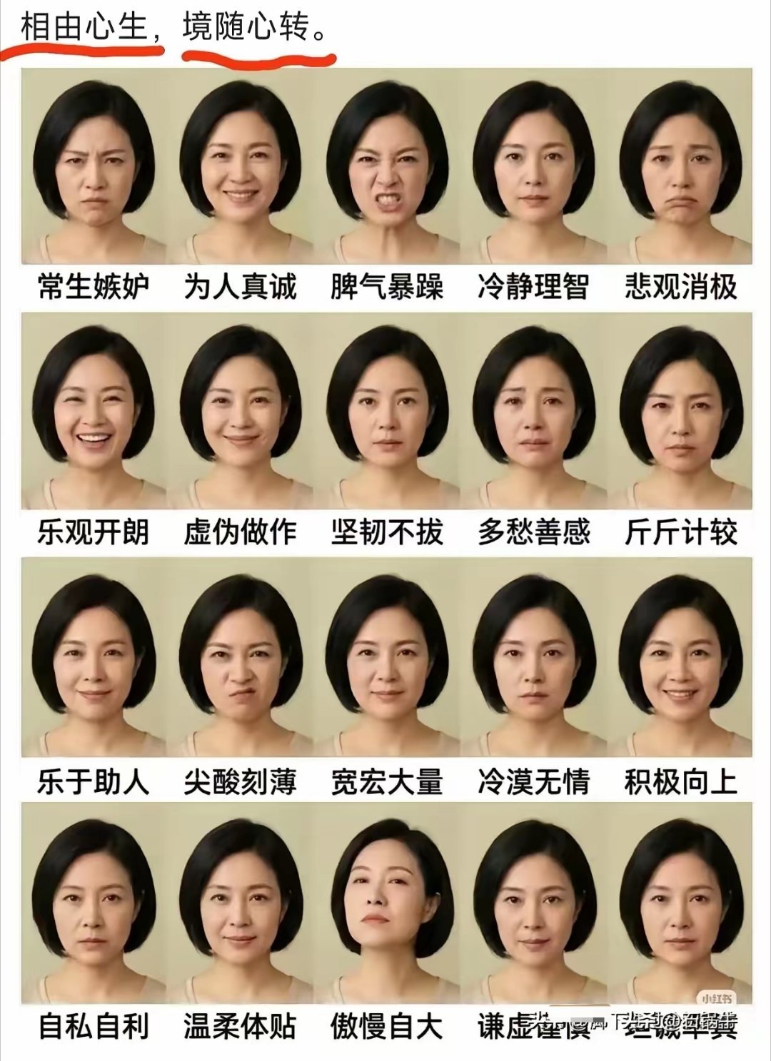 相由心生，我觉得挺有道理