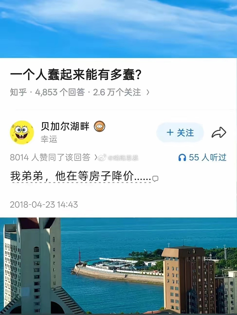 当时看，他很蠢；现在看，真聪明