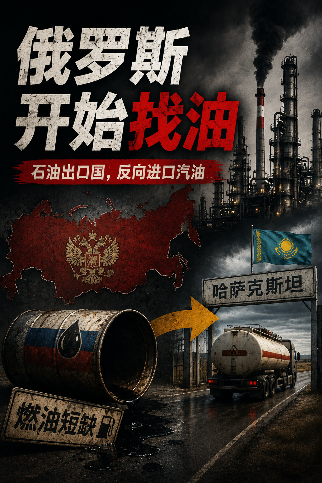 俄罗斯正准备进口汽油，这一曾经难以想象的情况，如今已被克里姆林宫公开证实。据俄罗