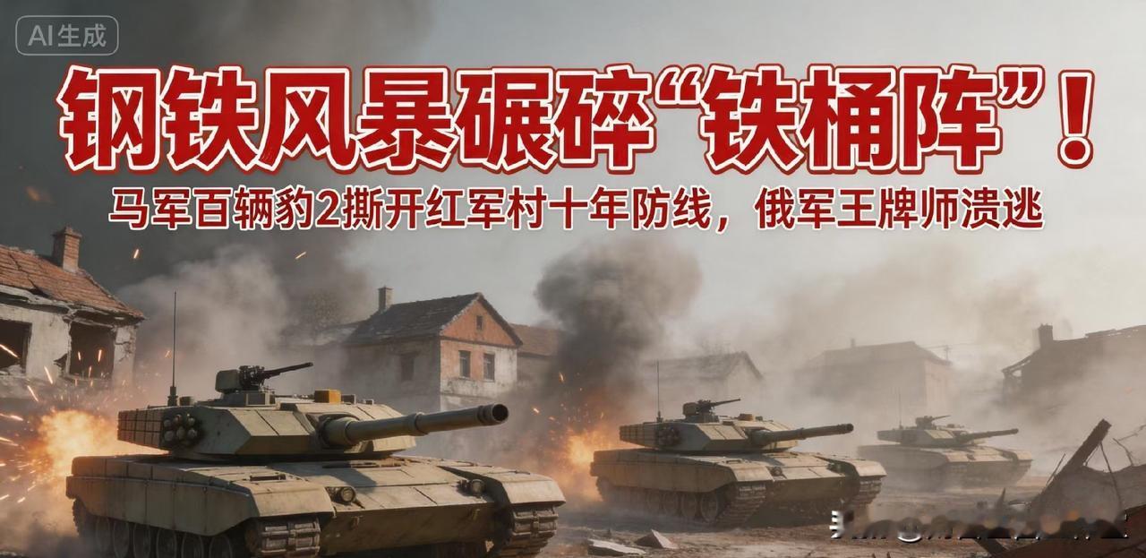 《钢铁风暴碾碎"铁桶阵"！乌军百辆豹2撕开红军村十年防线，俄军王牌师溃逃》