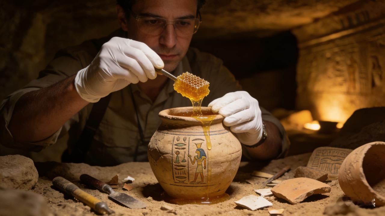 考古发现三千年前的蜂蜜还能食用考古学家在埃及古墓与以色列古城遗址中，多次发