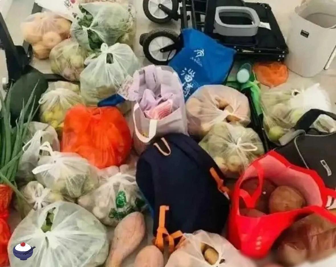 还在老家的婆婆一大早突然堵在楼下！看着地上放着她扛来的东西让我直想笑又感动今