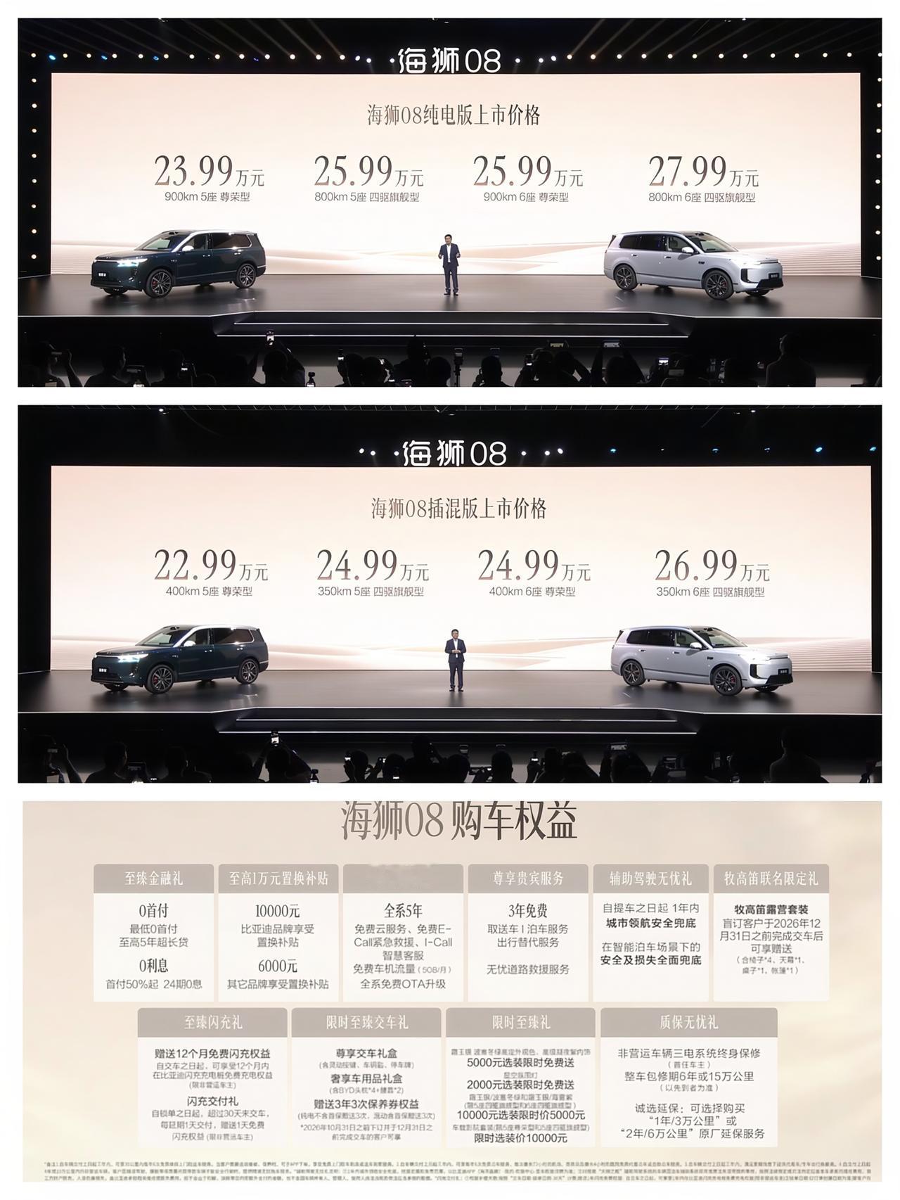 比亚迪海狮08价格公布，22.99万元起海狮08有插混也有纯电，纯电版6座