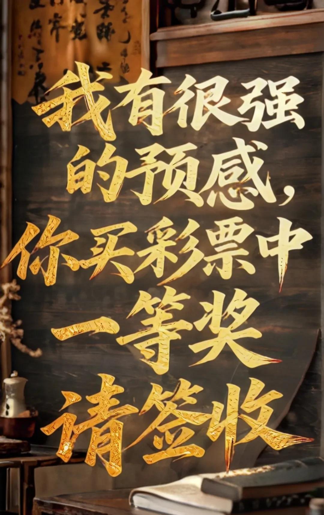 我瞅着啊，咱就白话唠：我有个超灵预感，就觉得你买彩票指定能中一等奖，这好运呐，赶
