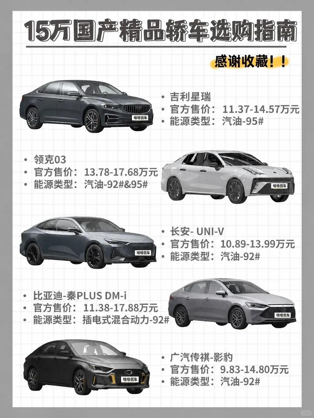 家人们！15万国产精品轿车怎么选？这5款闭眼抄作业，各有各的绝活！🚗
