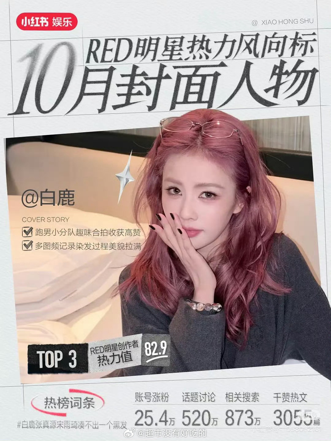 🍠10月封面人物TOP3白鹿​​​