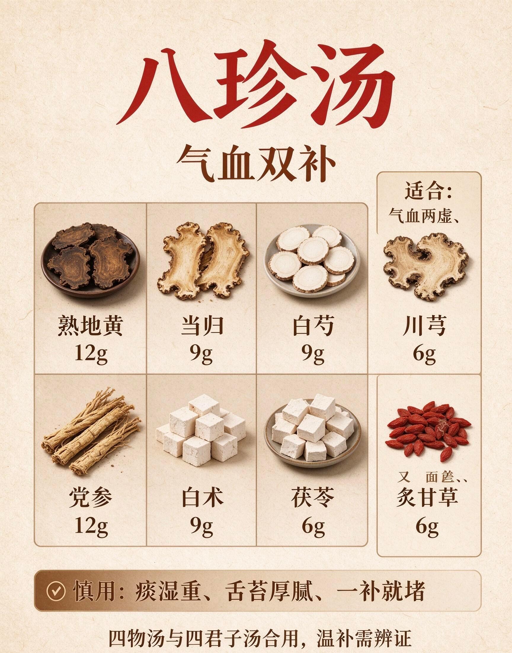 中医四大名汤❗别再瞎喝，喝错越补越亏🔥很多朋友抓方，上来就要四物汤、四君子汤老