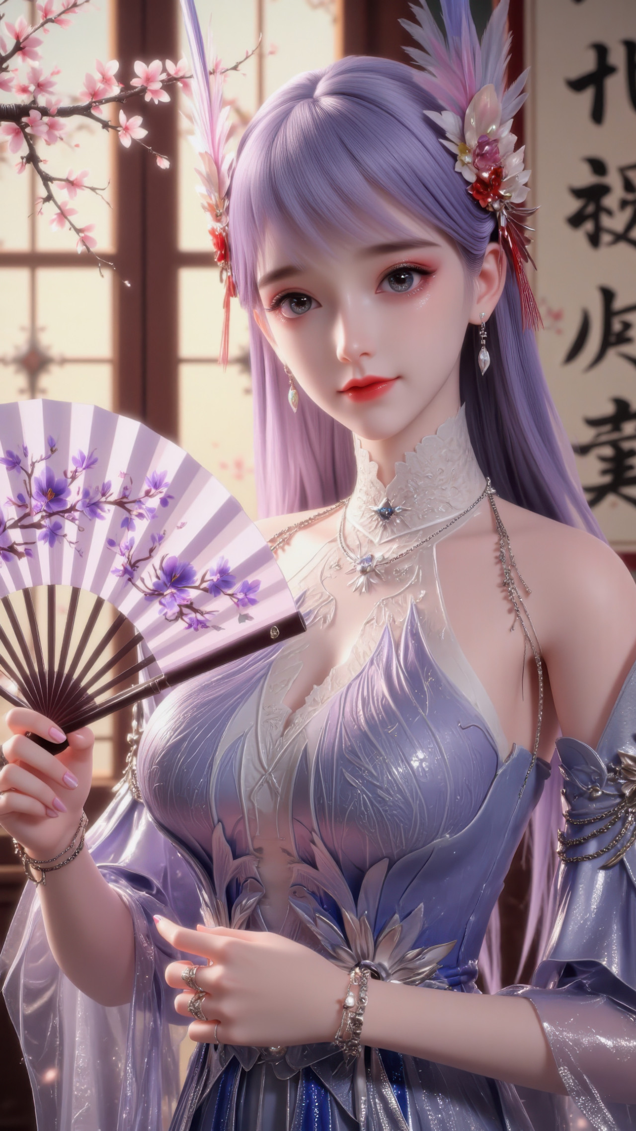 动漫星域氪金玩家林紫玥【精致美图】闺中折扇美照！​​​