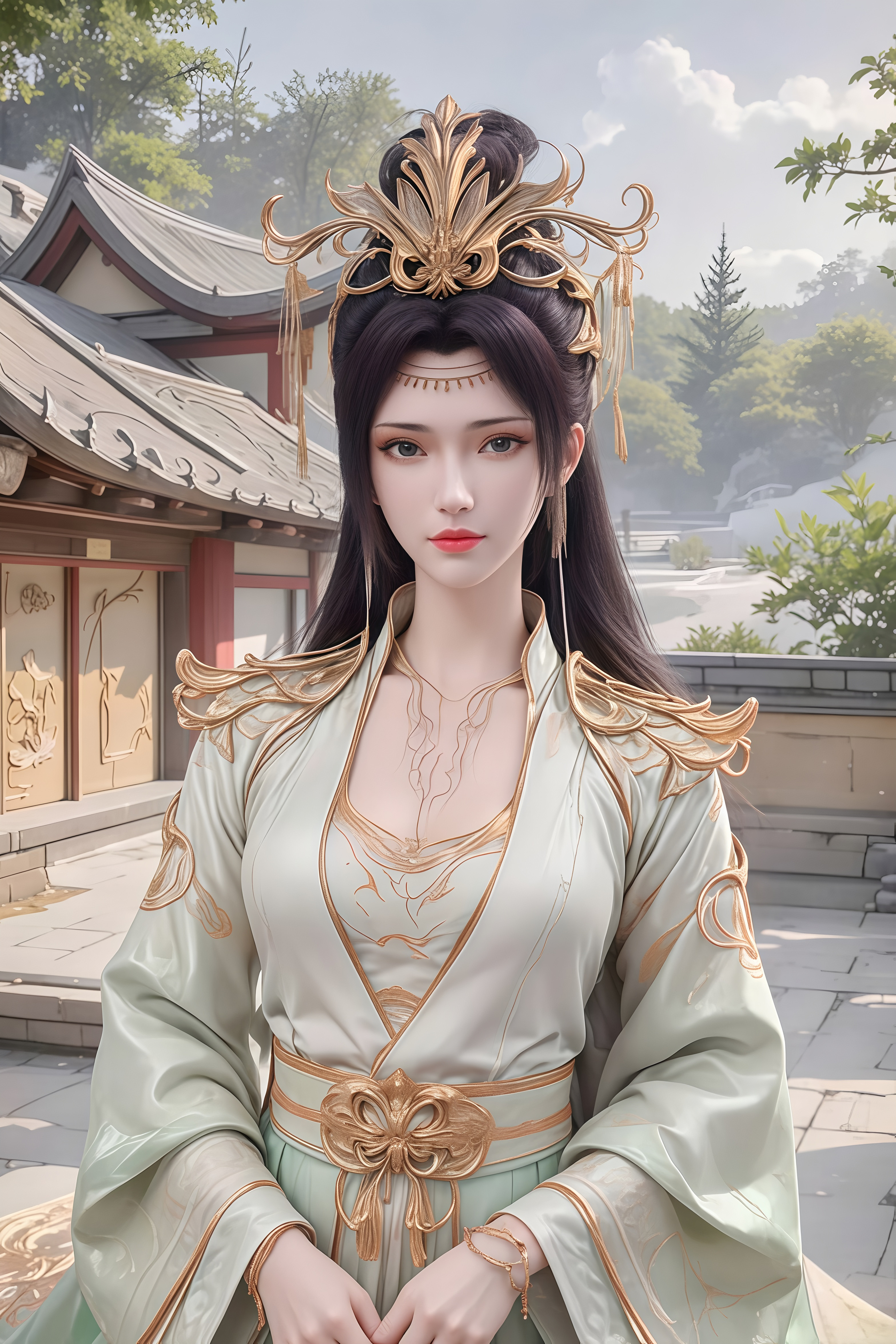 国漫女神云韵AI绘画壁纸：青丝绕指，凤羽初褪；一念涅槃，风华如故！