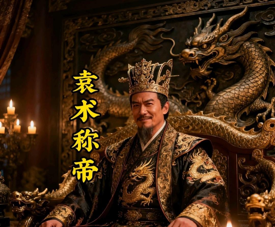 太可笑！《三国演义》中的袁术称帝，就像小脑袋非要戴大帽子，根本就撑不起来！纯属扮
