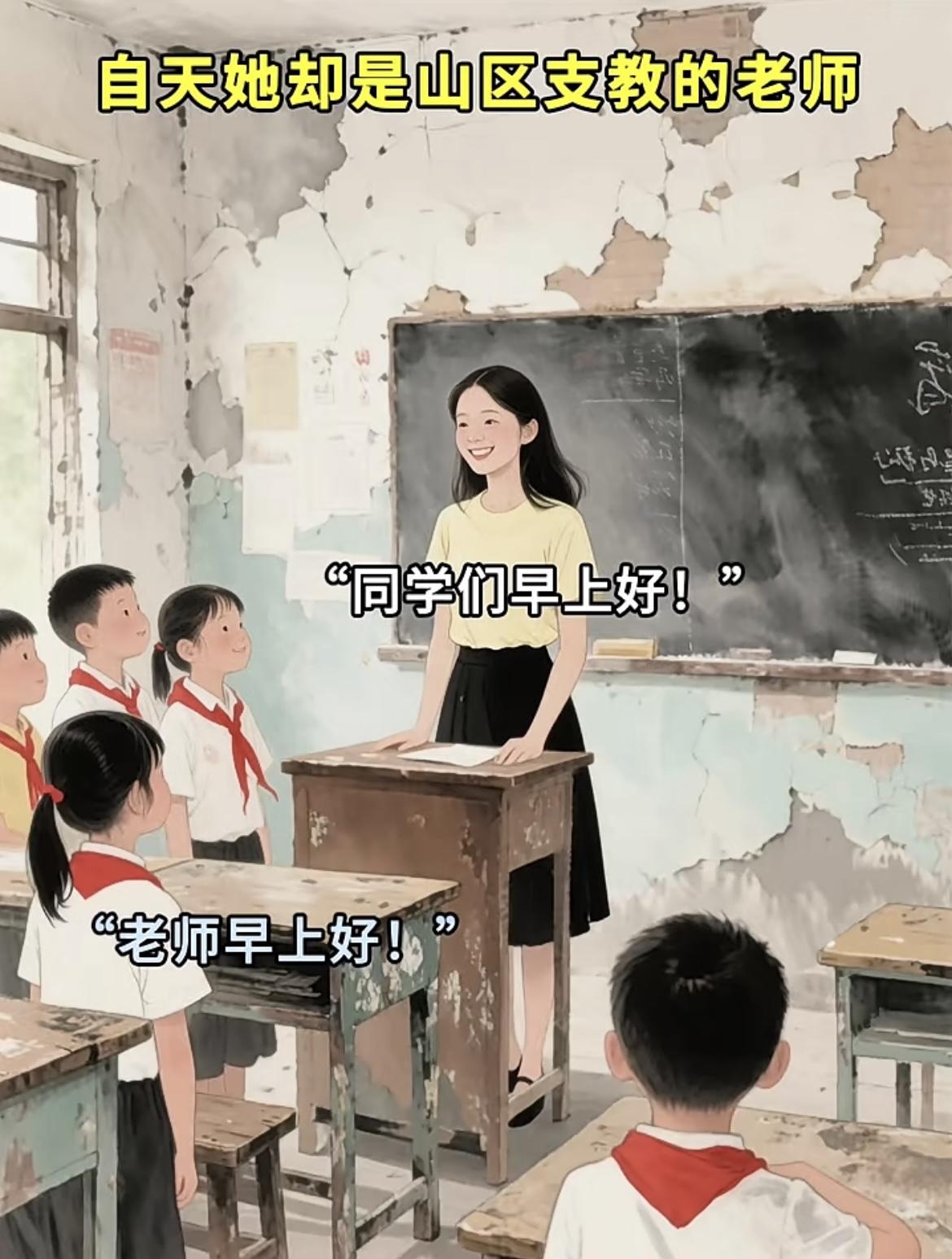 “白天老师，晚上化身女主播，只为改善学生生活，这种精神可称最美女支教老师”[奋
