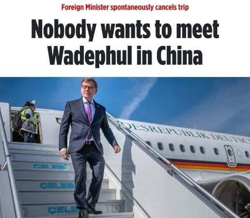 德媒：中国羞辱了德国近日，德国媒体世界报报道称，德国外交部长瓦德富尔无奈取消