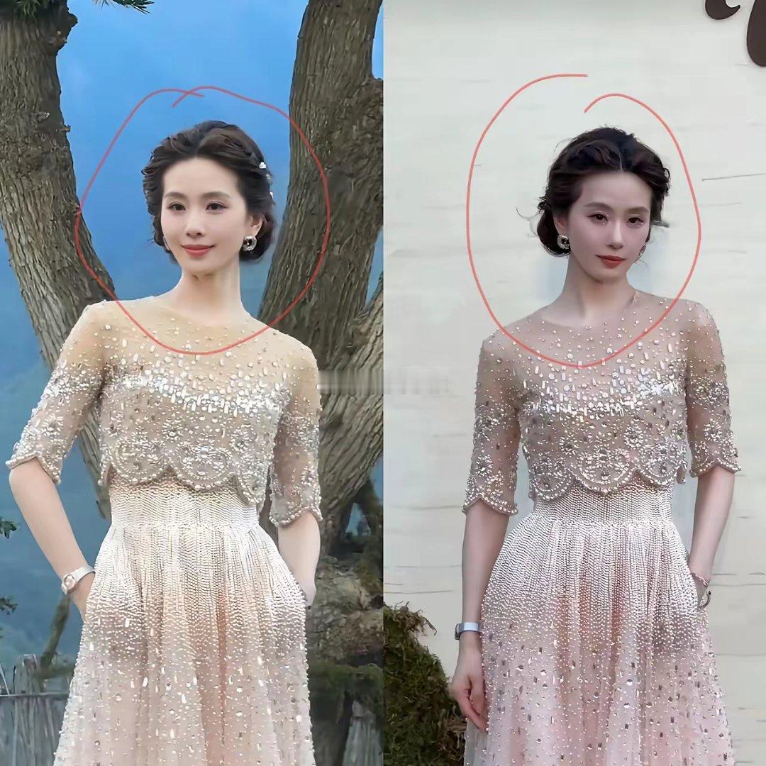 我能接受刘诗诗变老也能接受她穿裸粉的裙子但是我真的不能接受，都39岁了还硬凹模特