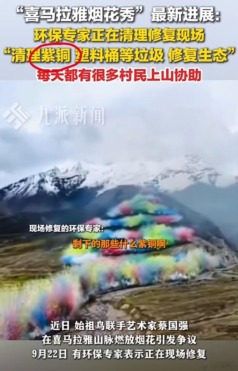 今天各大媒体都报道了高原烟花燃放现场遗留的垃圾，说是紫铜、塑料、电线等。就没有一