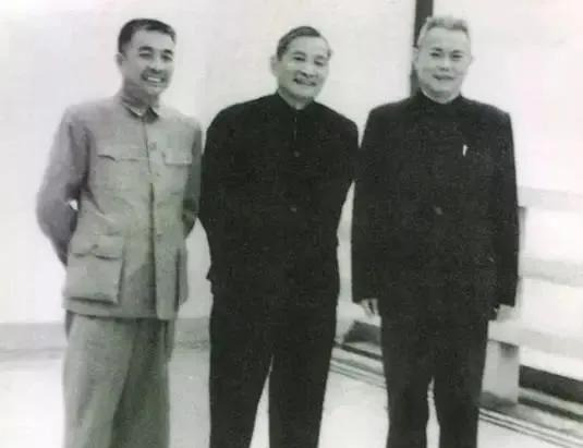 这是陈云与李先念、陶铸同志罕见的合影。陈云在1956年党的八大上当选为中央政治局
