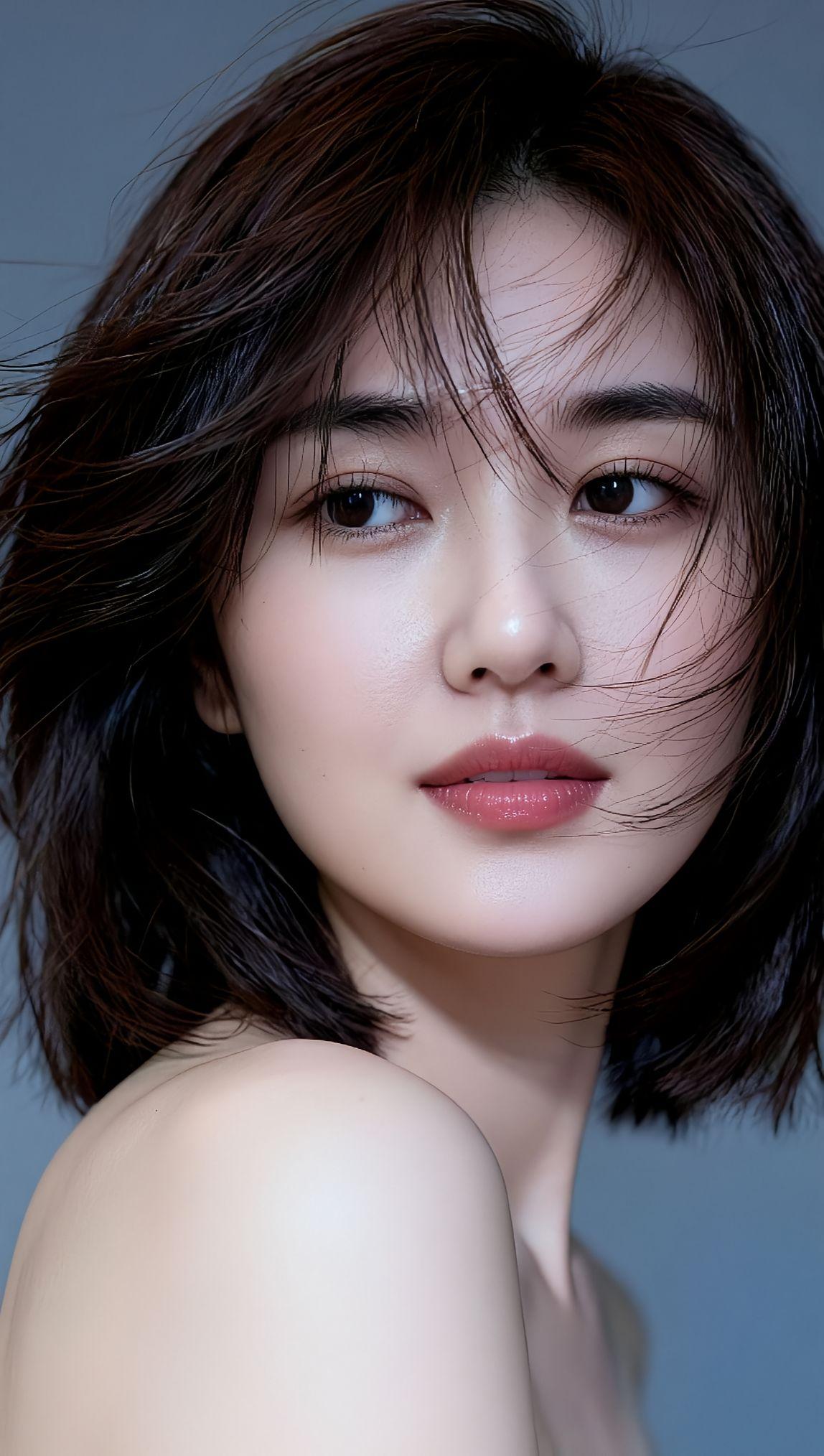 风拂青丝动，眼波似水流。