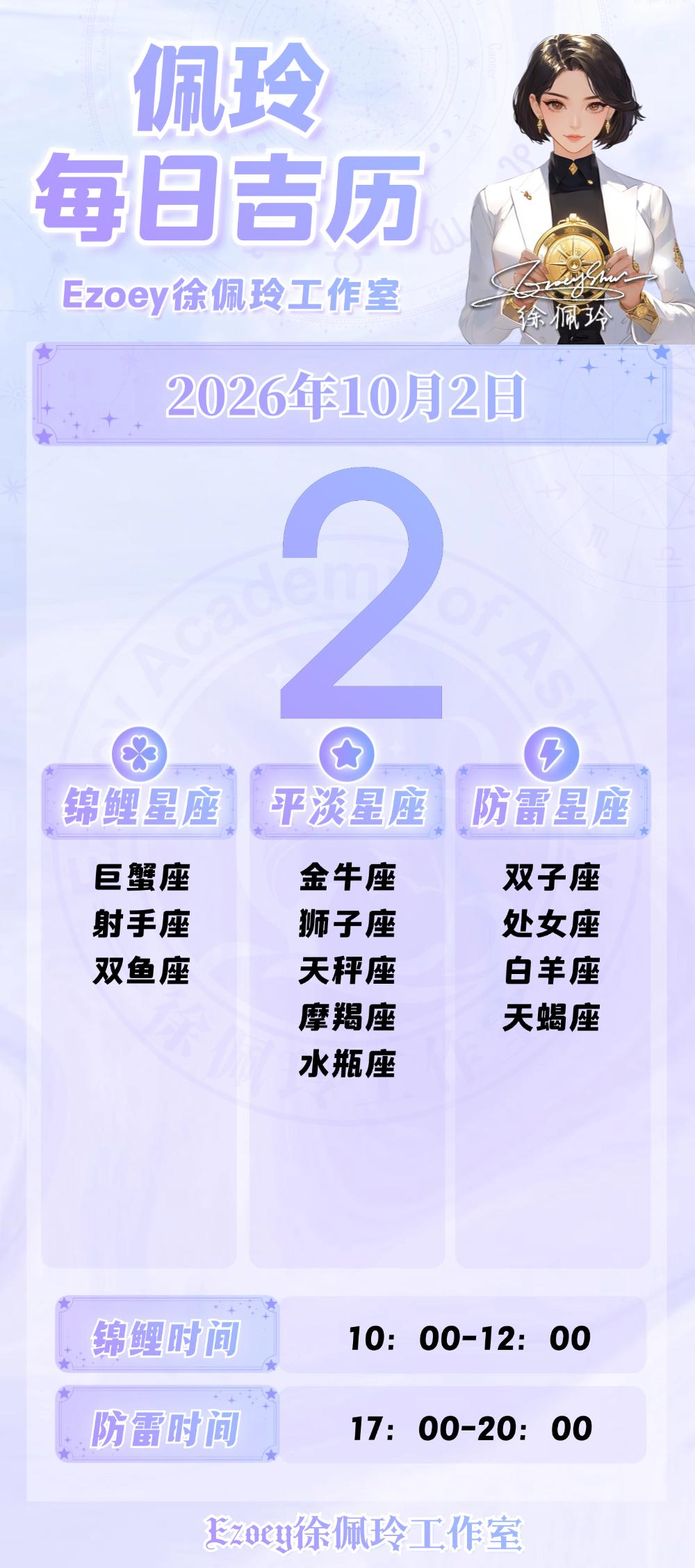 【10.2日播报】机智成长日锦鲤星星：巨蟹座、射手座、双鱼座——Ezoey徐佩