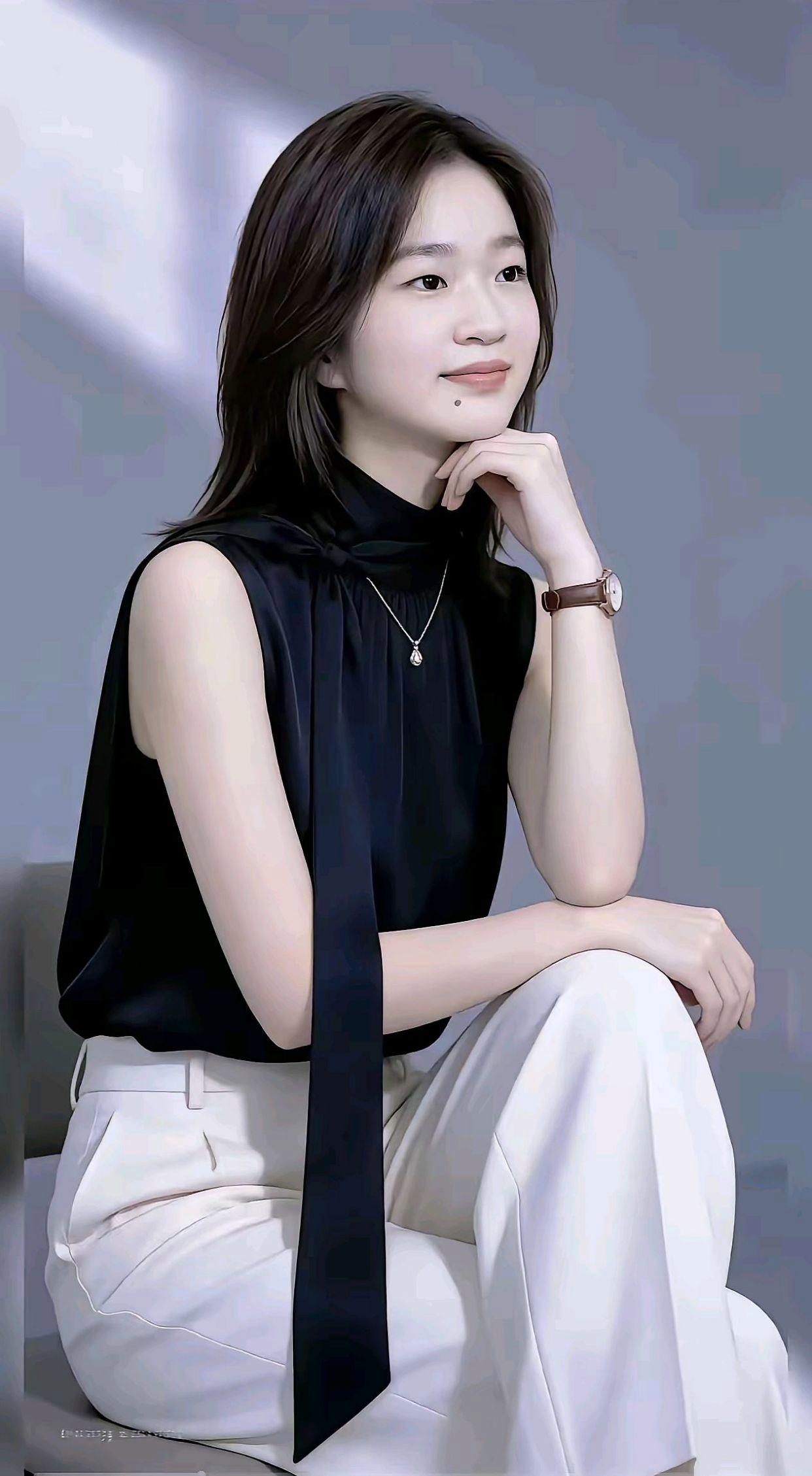 19岁的全红婵真是女大十八变！褪去当年锅盖头的稚气，留起过肩长发，脸型线条也清晰了，整个人气质大变样