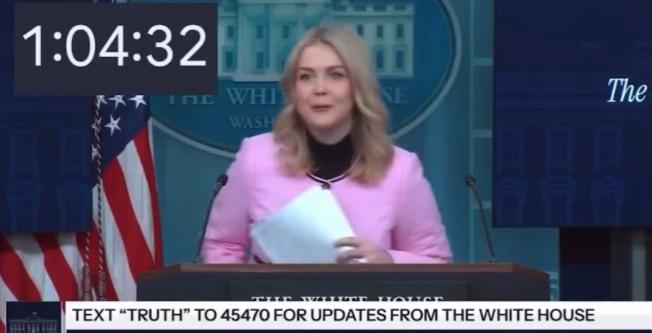 离谱！白宫秘书莱维特在记者会进行到第65分钟前几秒突然宣布结束，预测平台Kals