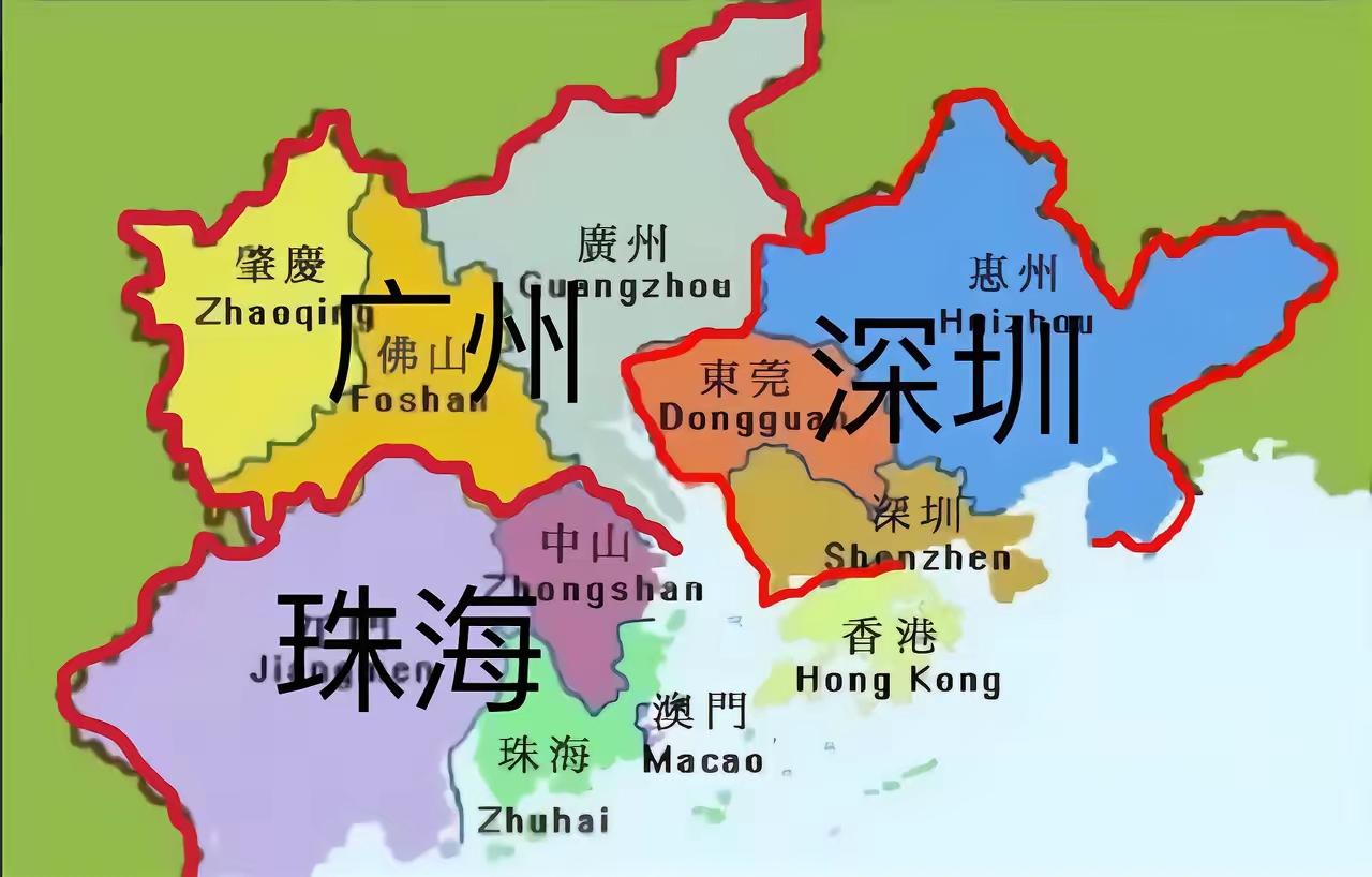 今天，刷到一张图，说，把珠三角这么合并成三个城市。我觉得，如果国家同意深圳都市