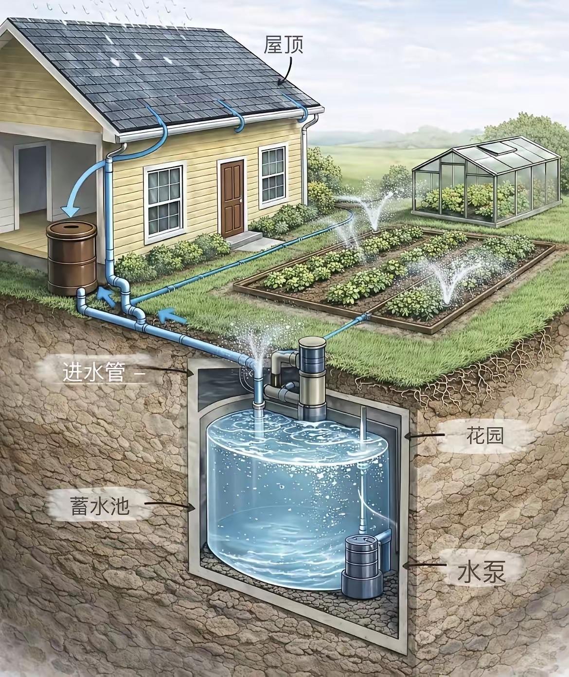 你这个雨水收集系统如果是在美国科罗拉州的话，你估计会被美国法院判好几年的刑。