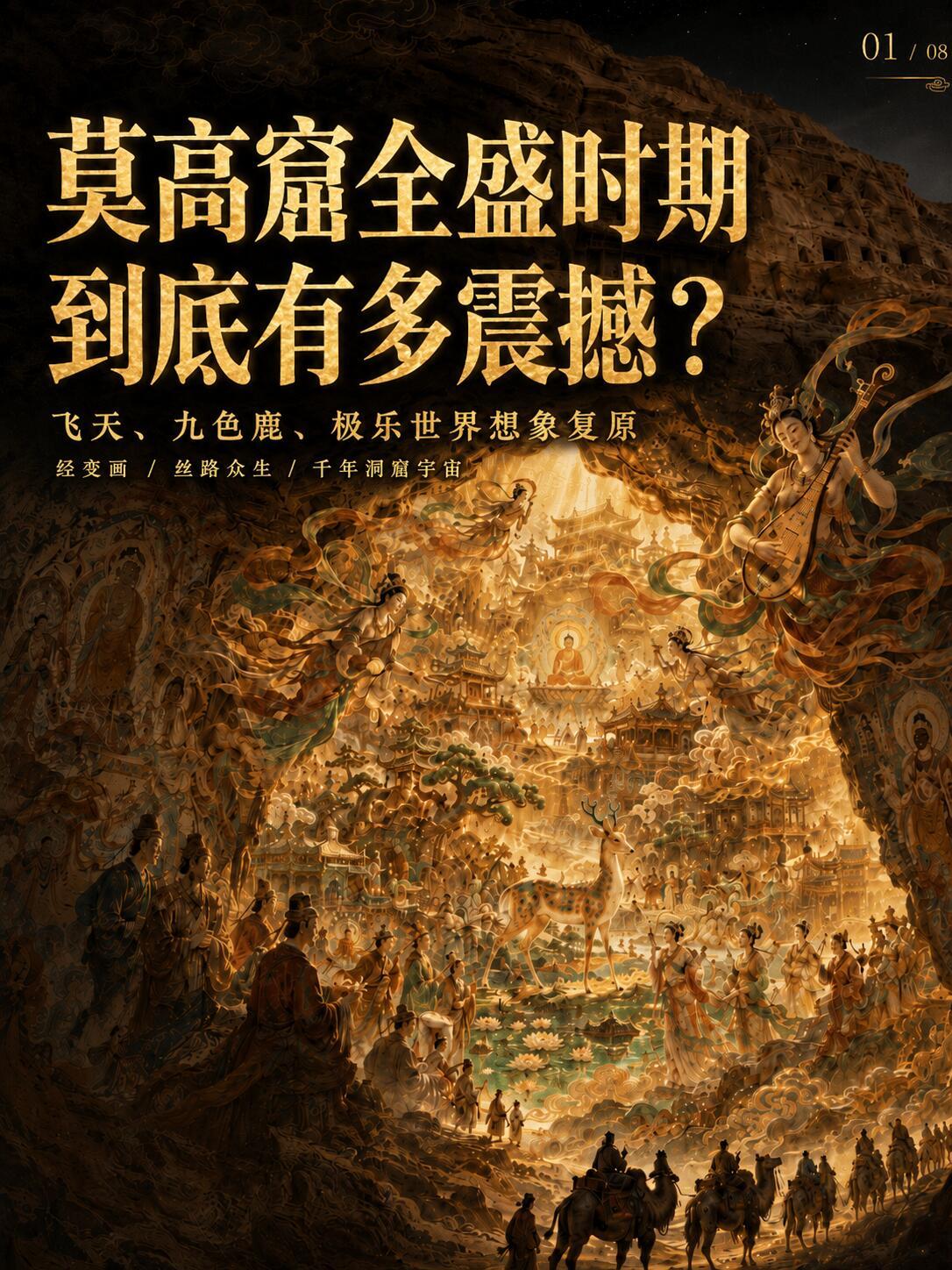 莫高窟最震撼的地方，可能不是“有多少壁画”，而是它把一个完整的世界画进了山体