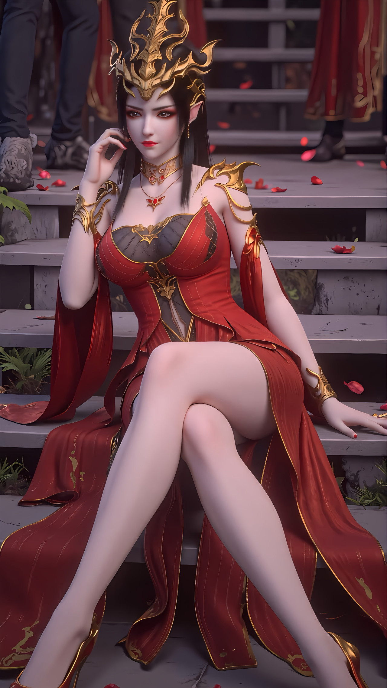 斗破苍穹美杜莎女王/彩鳞【精美壁纸】长腿、红裙，丰姿伊人！​​​