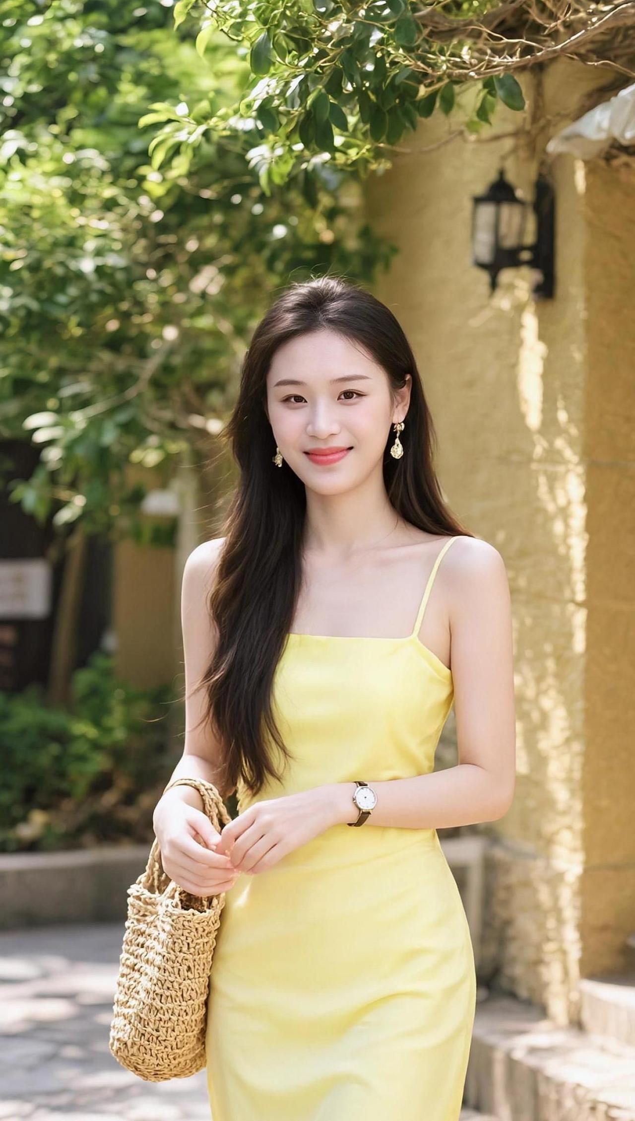 阳光下的柠檬黄，真是个让人眼前一亮的颜色。这背景的建筑，看起来像是个有故事的老地