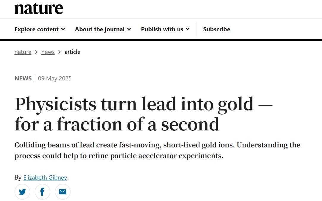 炼金术成真？大型强子对撞机实现“点石成金”欧洲核子研究中心（CERN）的物理
