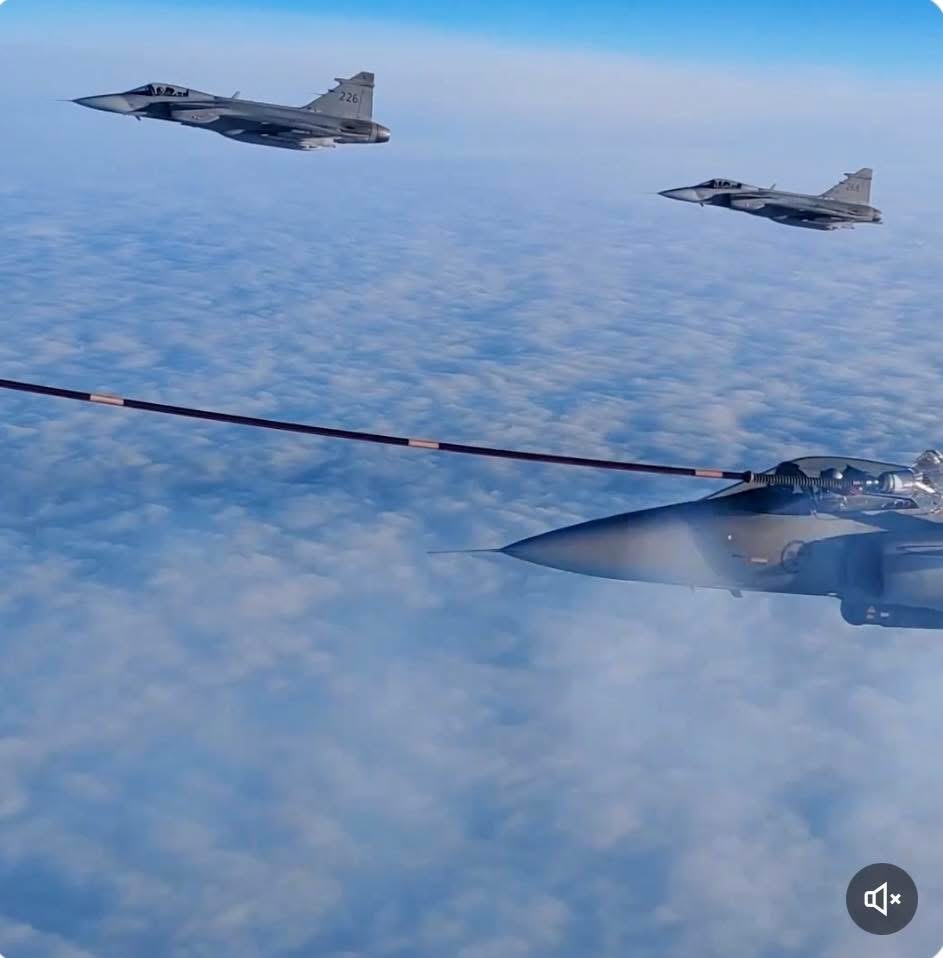 今日鹰狮早安瑞典空军鹰狮前出冰岛，法国空天军A330MRTT空中加油保障