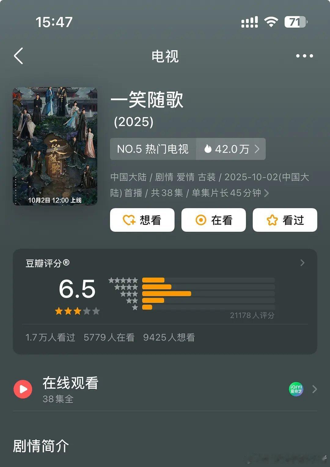 李沁陈哲远陈鹤一豆瓣开分6.5分，败笔在谁家🤔​​​