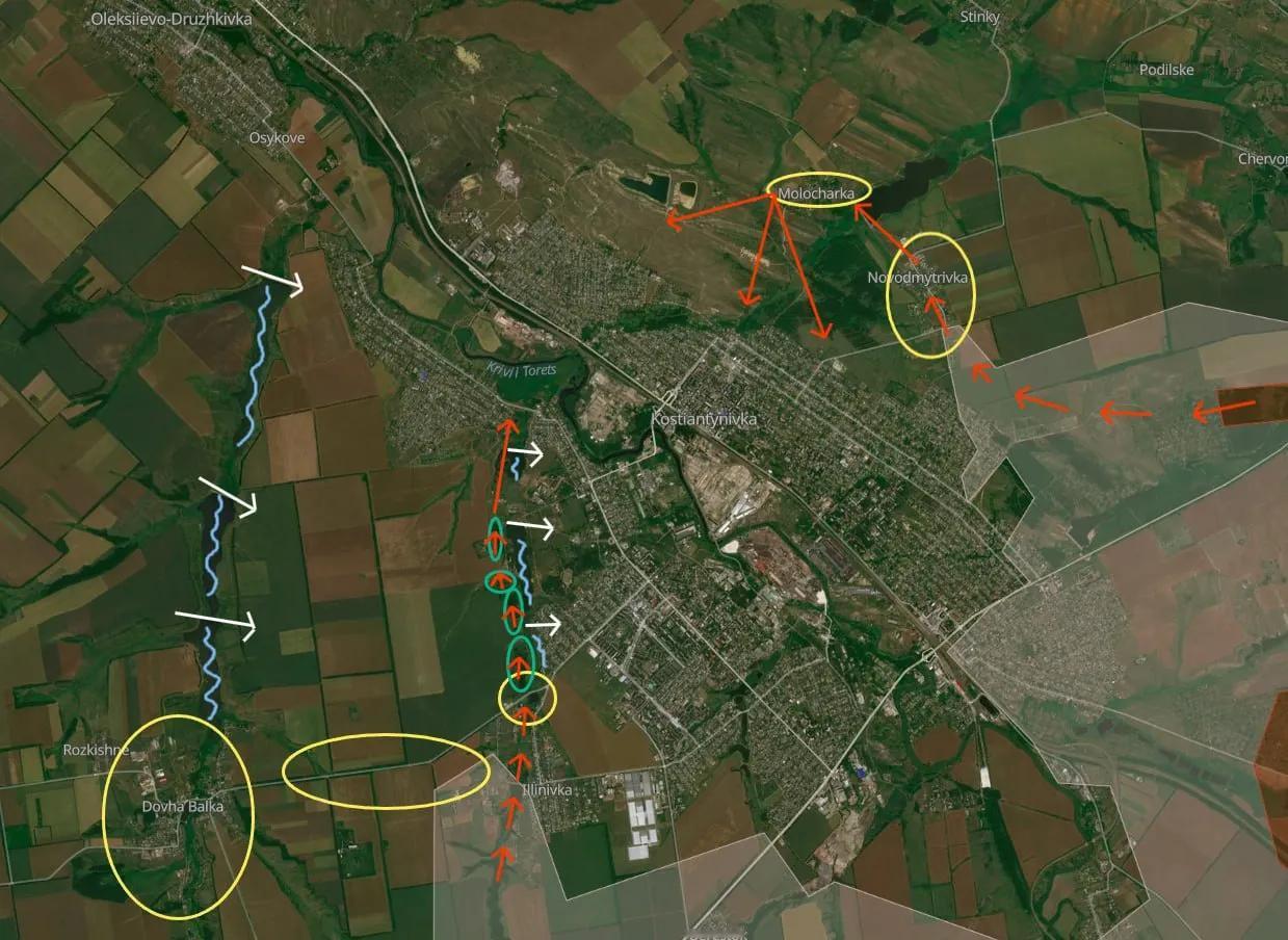 谈康斯坦丁诺夫卡的严峻局势。结合前线实际态势判断：在当前战线走向保持稳定、