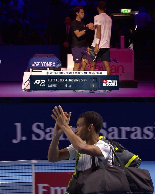 ATP500巴塞尔下半区，加拿大双雄这是怎么了！阿利亚西姆首盘3-6告负后退赛，