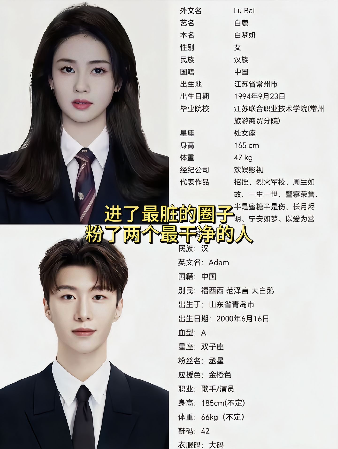 进了最脏的圈子，粉了两个最干净的人