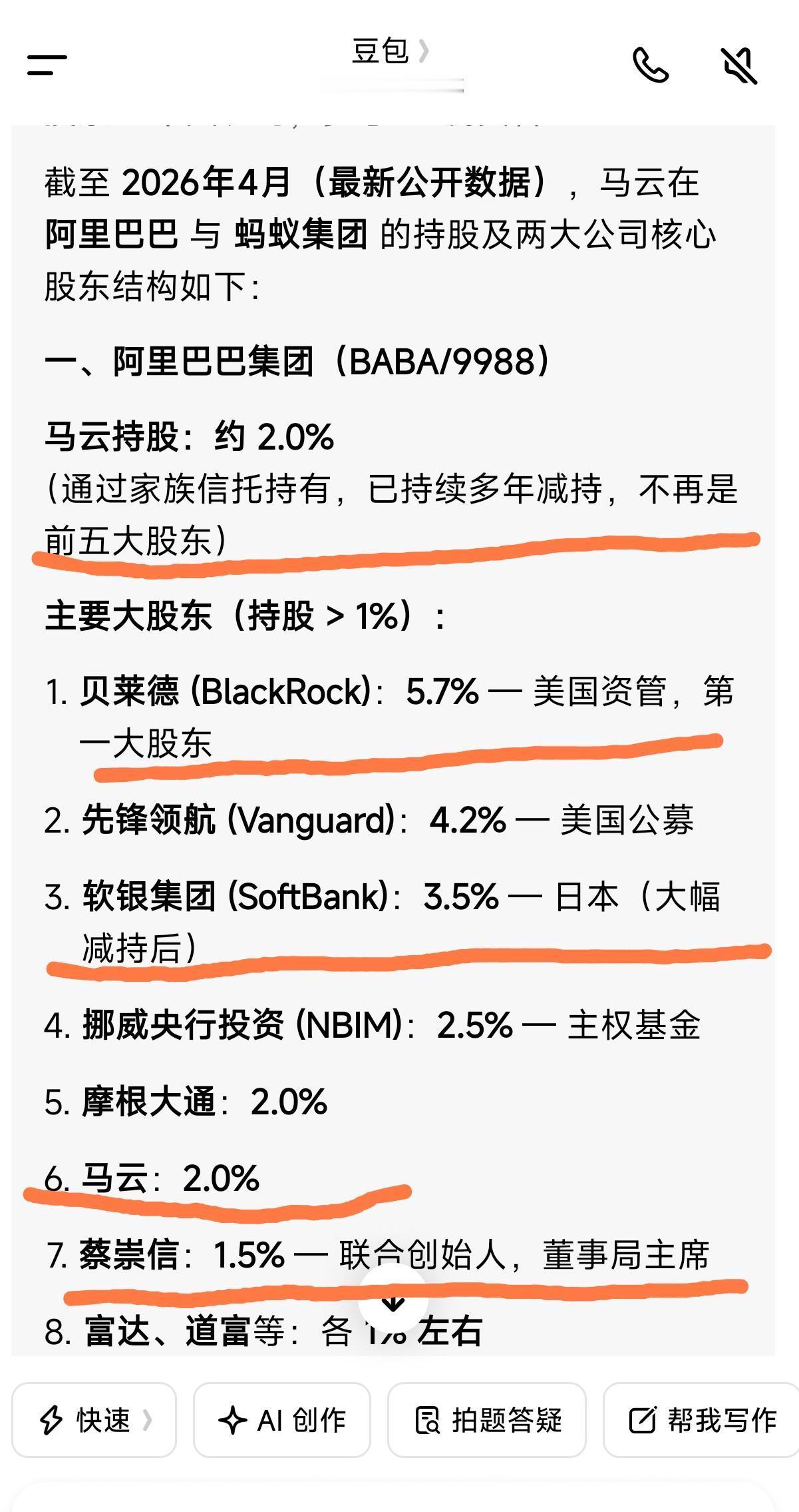 马云现在持有公司的股份已经减持到只剩2%了，但仍旧是前十大股东。我就在想一个问题