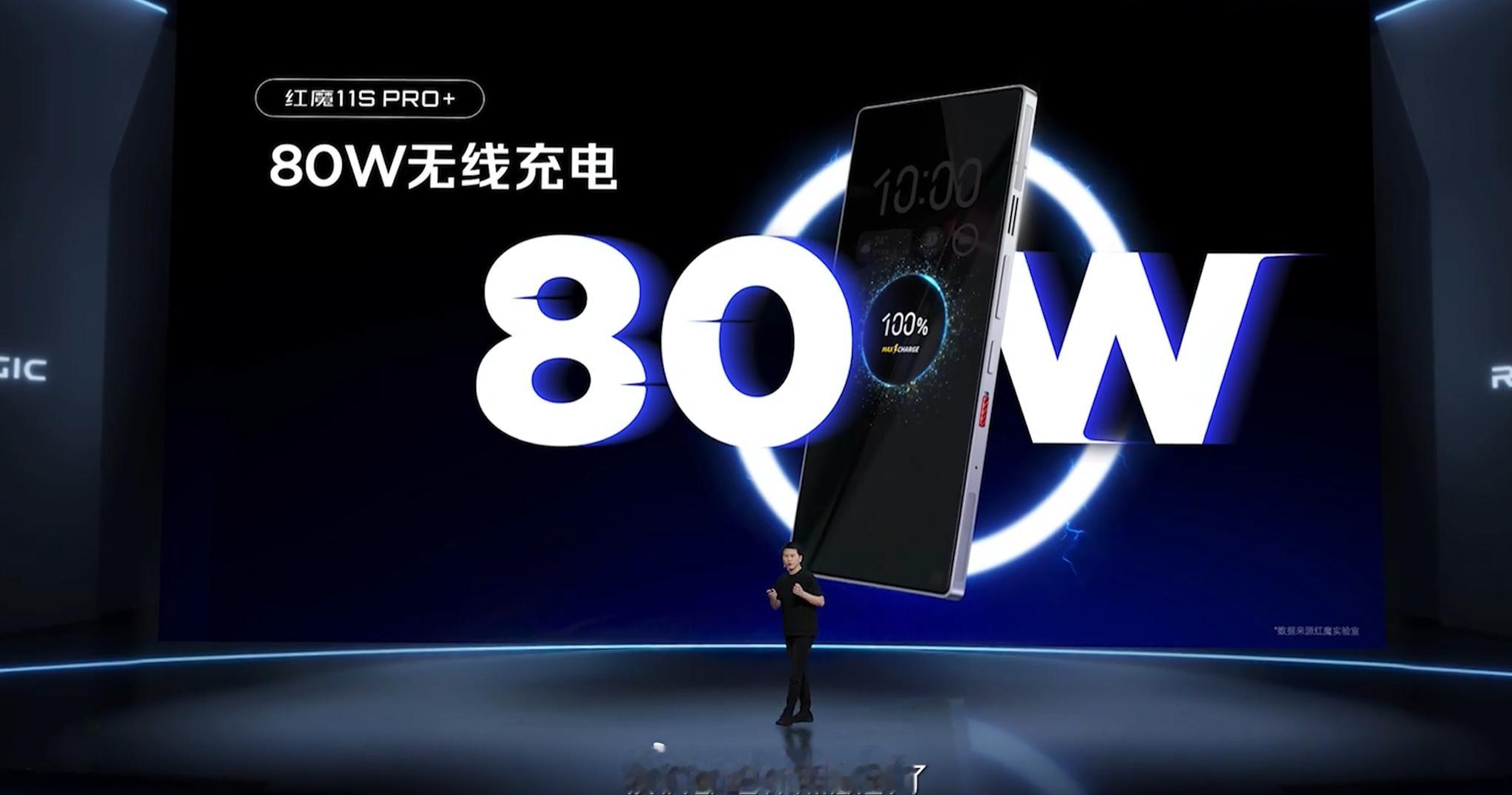 红魔11SPro搭载红魔史上最大8000mAh电池，支持80W快充