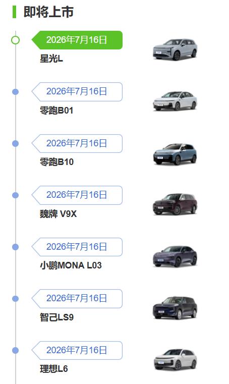 今天是个什么日子？这么多车型上市。星光L，中大型SUV；零跑B01/B10，