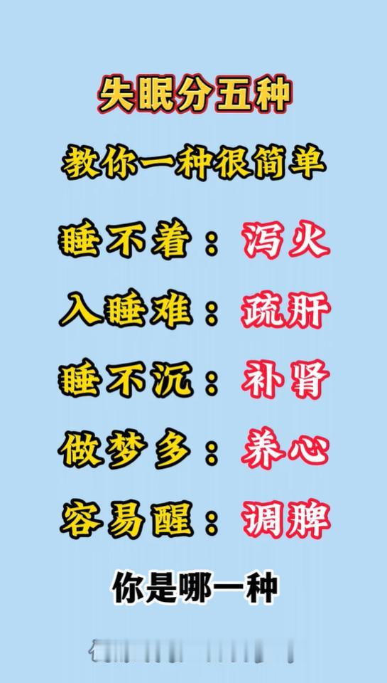 失眠分为五种类型，对照看看你属于哪一种？