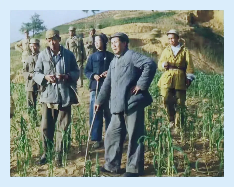 1947年夏天，转战陕北期间的毛泽东主席。带了很少一部分人，与敌人周旋。