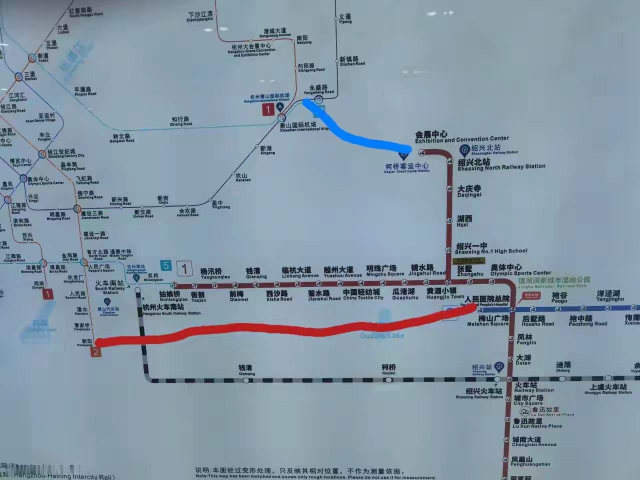 上虞地铁2号线明年年底就可以通车了，可赶萧山机场还是不行，一趟超过2个小时了，说