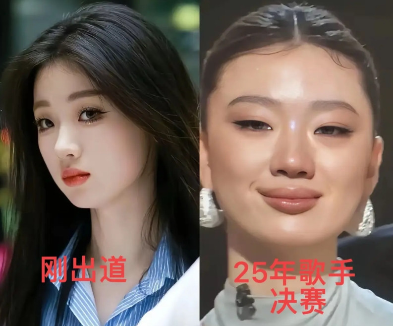 你敢相信吗？左边是刚出道时期的单依纯，还是楚楚可人，清纯可爱的样子！短短几