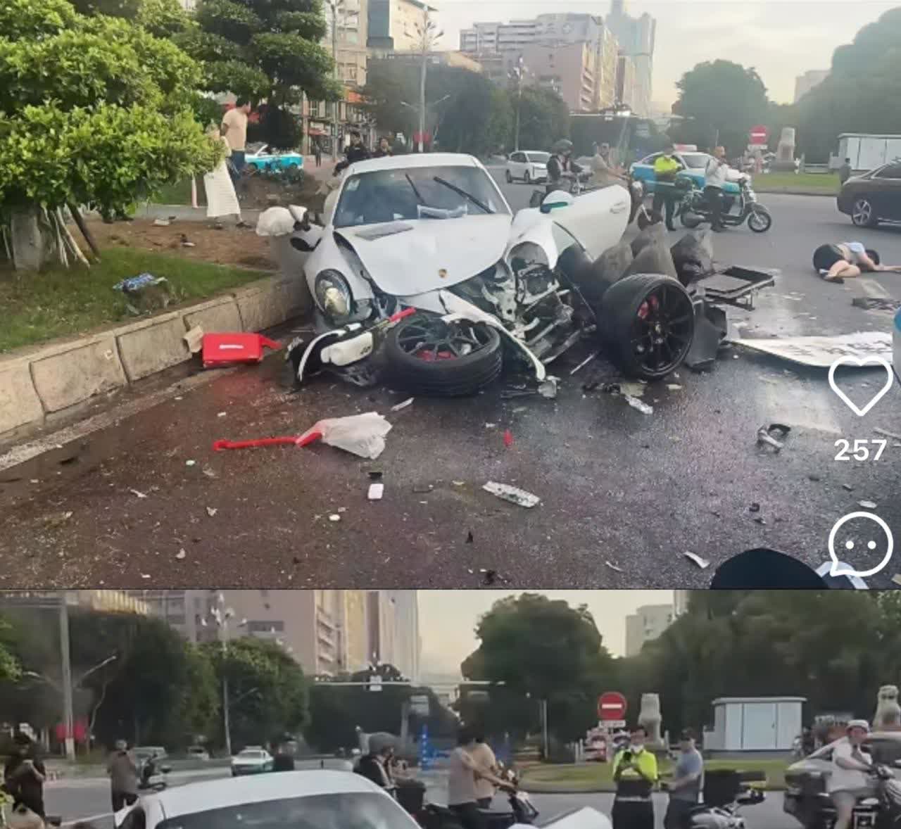 突发，泉州刺桐大桥山保时捷的牛力确实很牛泉州街头这起车祸，看得人头皮发麻